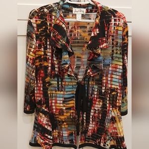 Joseph Ribkoff Multicolor Abstract Print Top